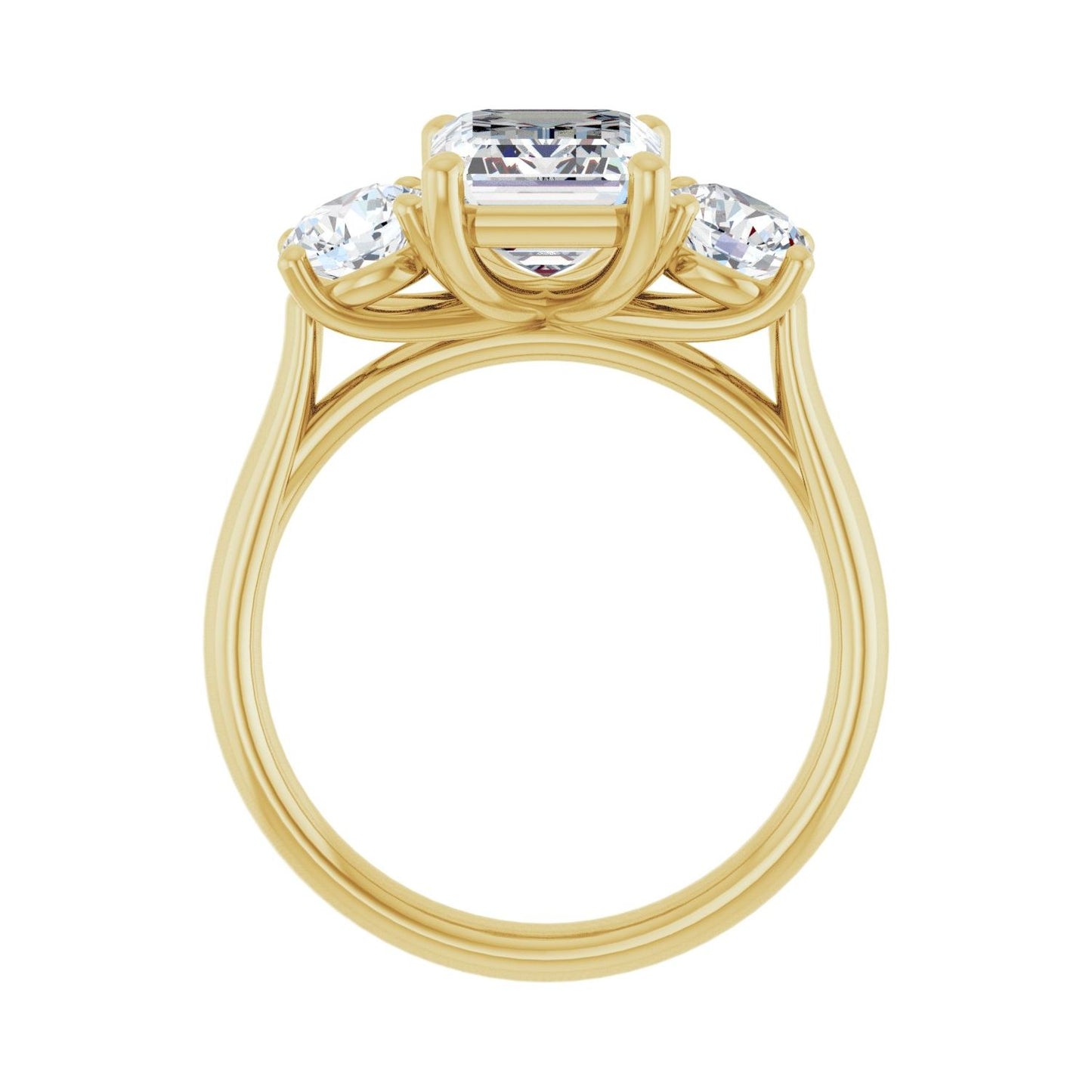 Emerald Three-Stone Engagement Ring | Metal Type=14K Yellow Gold | Center Stone Size=2.5 CT | Image 2