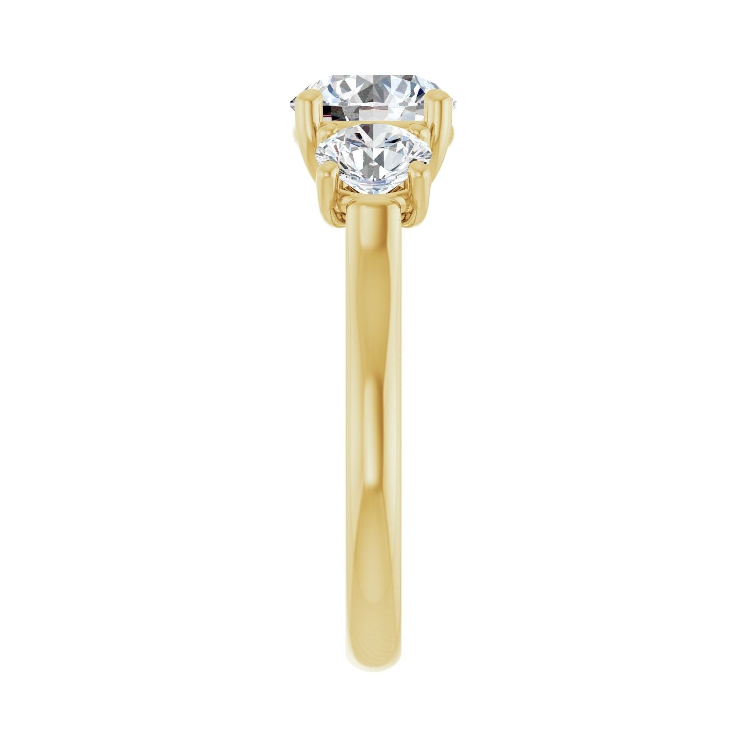Round Three-Stone Engagement Ring | Metal Type=14K Yellow Gold | Center Stone Size=1.5 CT | Image 4