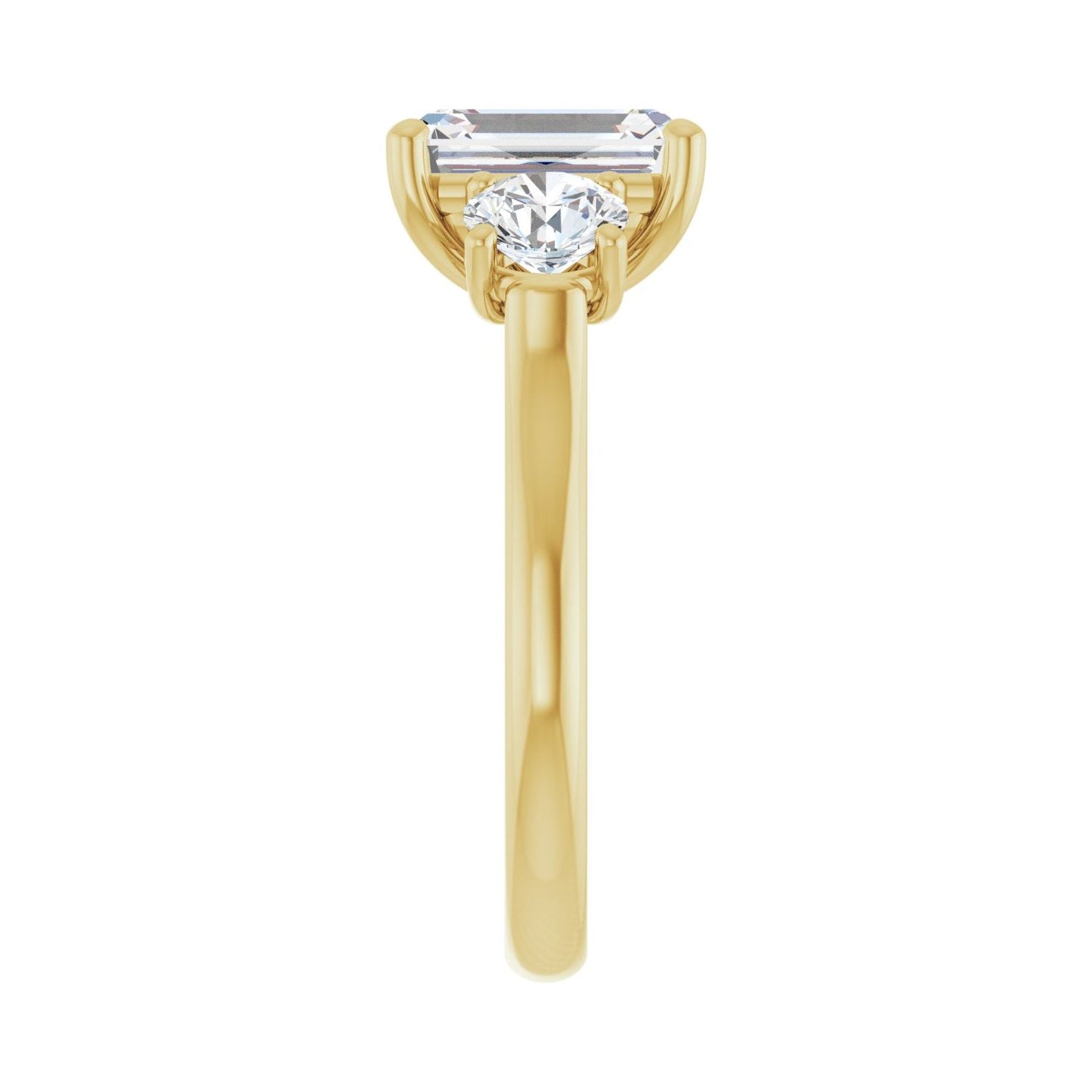 Emerald Three-Stone Engagement Ring | Metal Type=14K Yellow Gold | Center Stone Size=2.5 CT | Image 4
