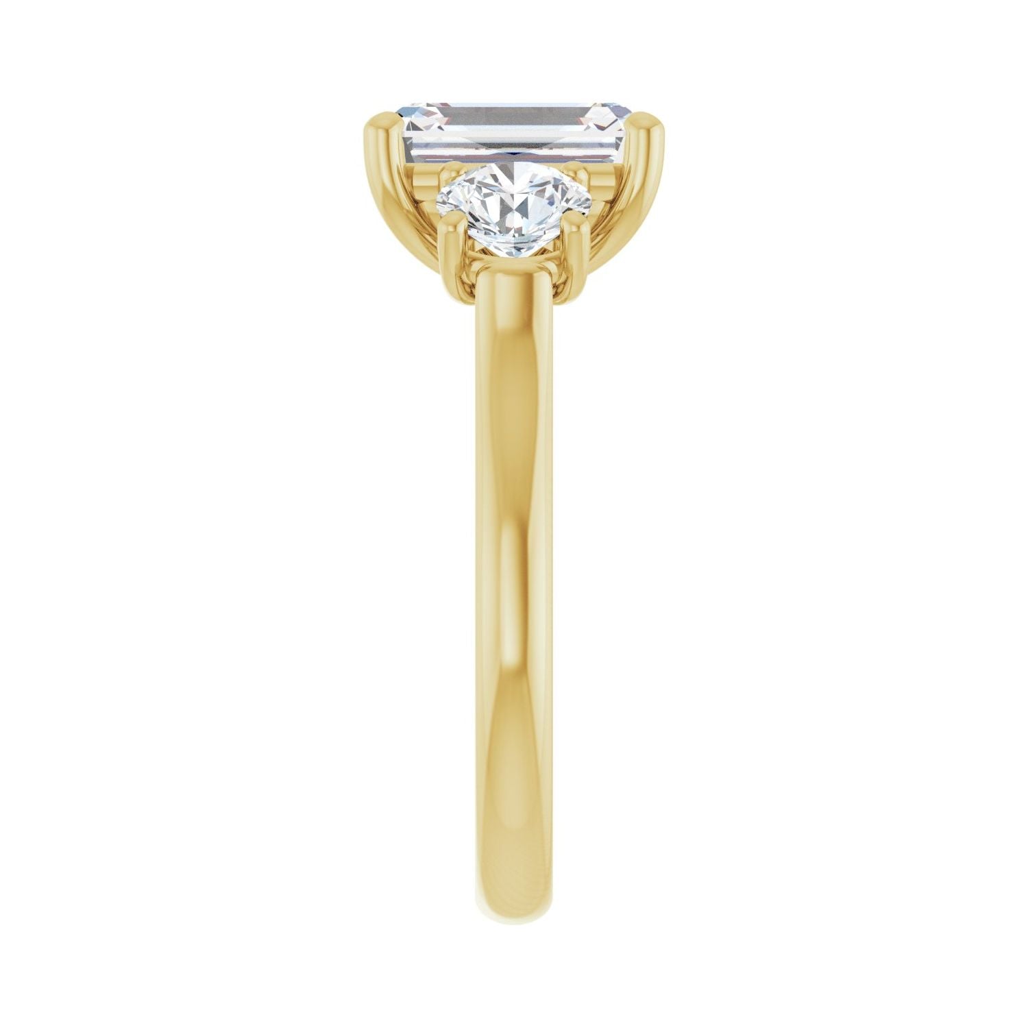 Emerald Three-Stone Engagement Ring | Metal Type=14K Yellow Gold | Center Stone Size=2.5 CT | Image 4
