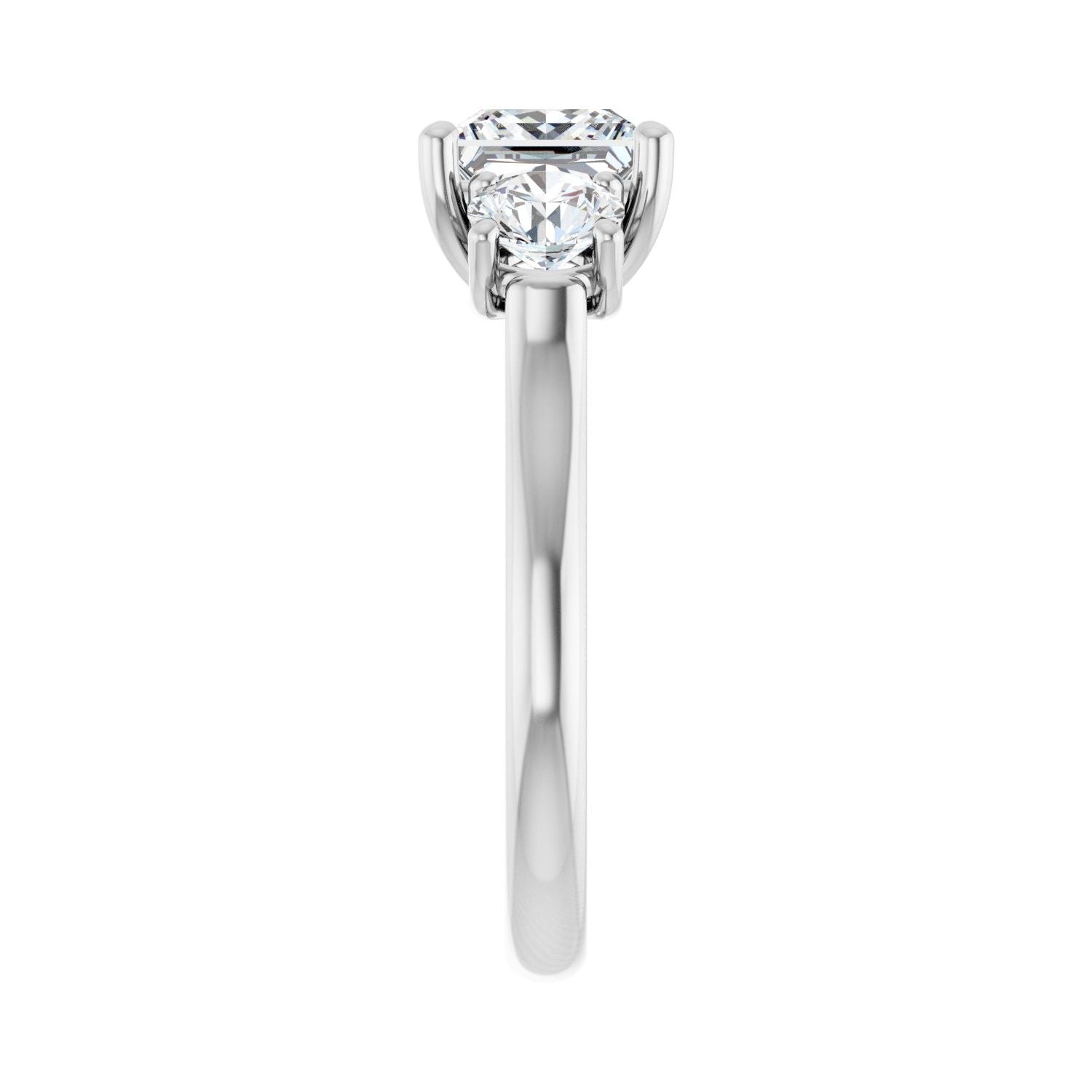 Square Three-Stone Engagement Ring | Metal Type=14K White Gold | Center Stone Size=1.5 CT | Image 4