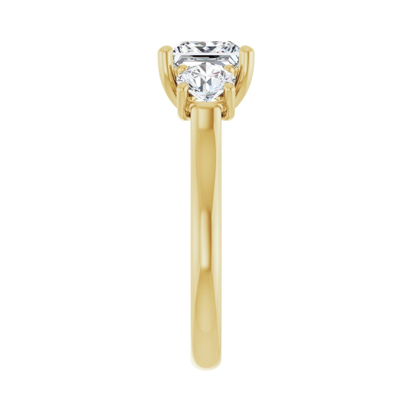 Square Three-Stone Engagement Ring | Metal Type=14K Yellow Gold | Center Stone Size=1.5 CT | Image 4