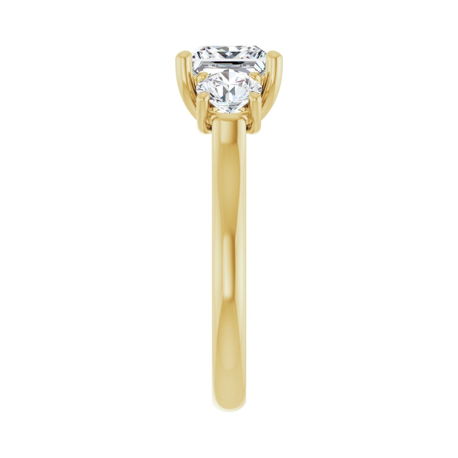 Square Three-Stone Engagement Ring | Metal Type=14K Yellow Gold | Center Stone Size=1.5 CT | Image 4