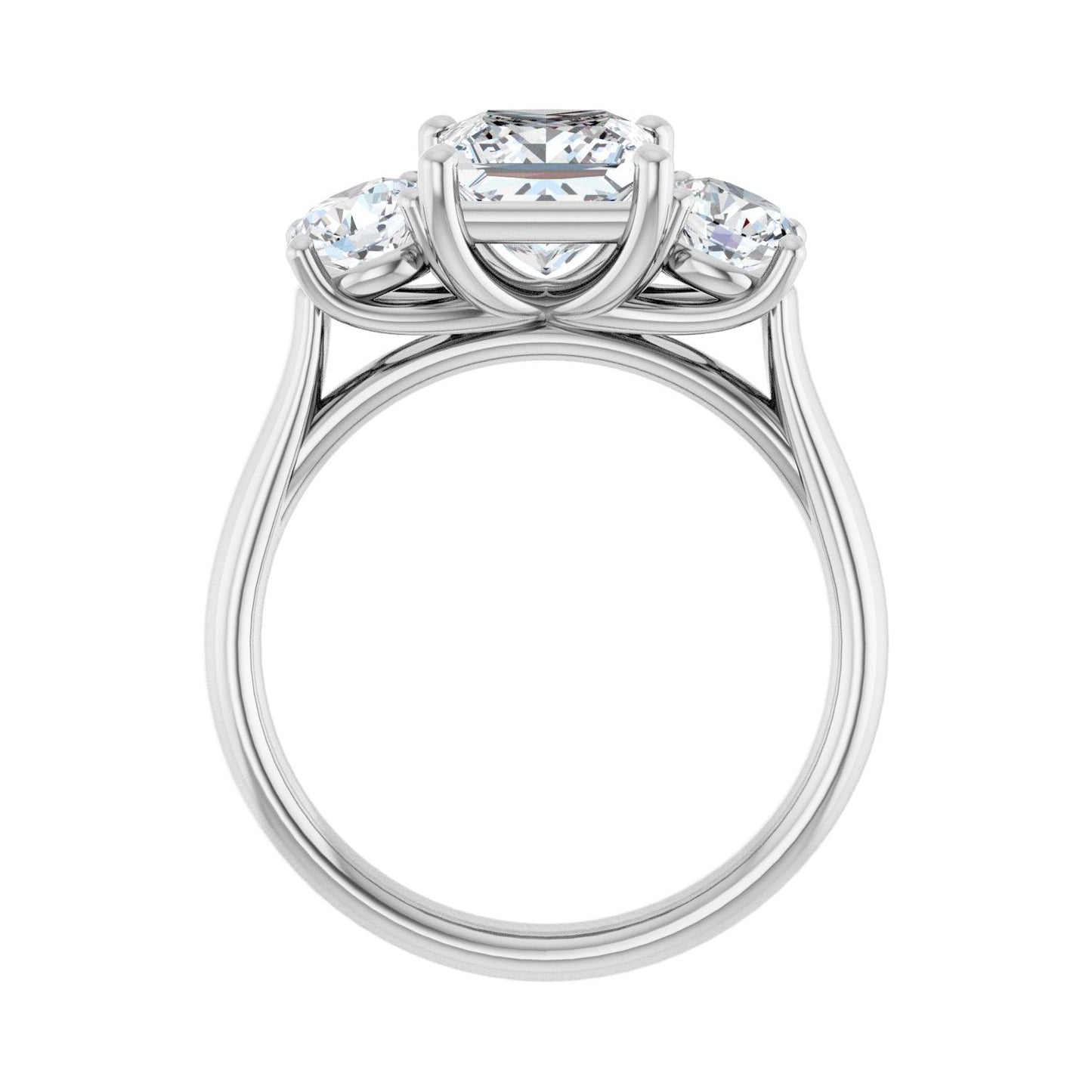 Square Three-Stone Engagement Ring | Metal Type=14K White Gold | Center Stone Size=1.5 CT | Image 2