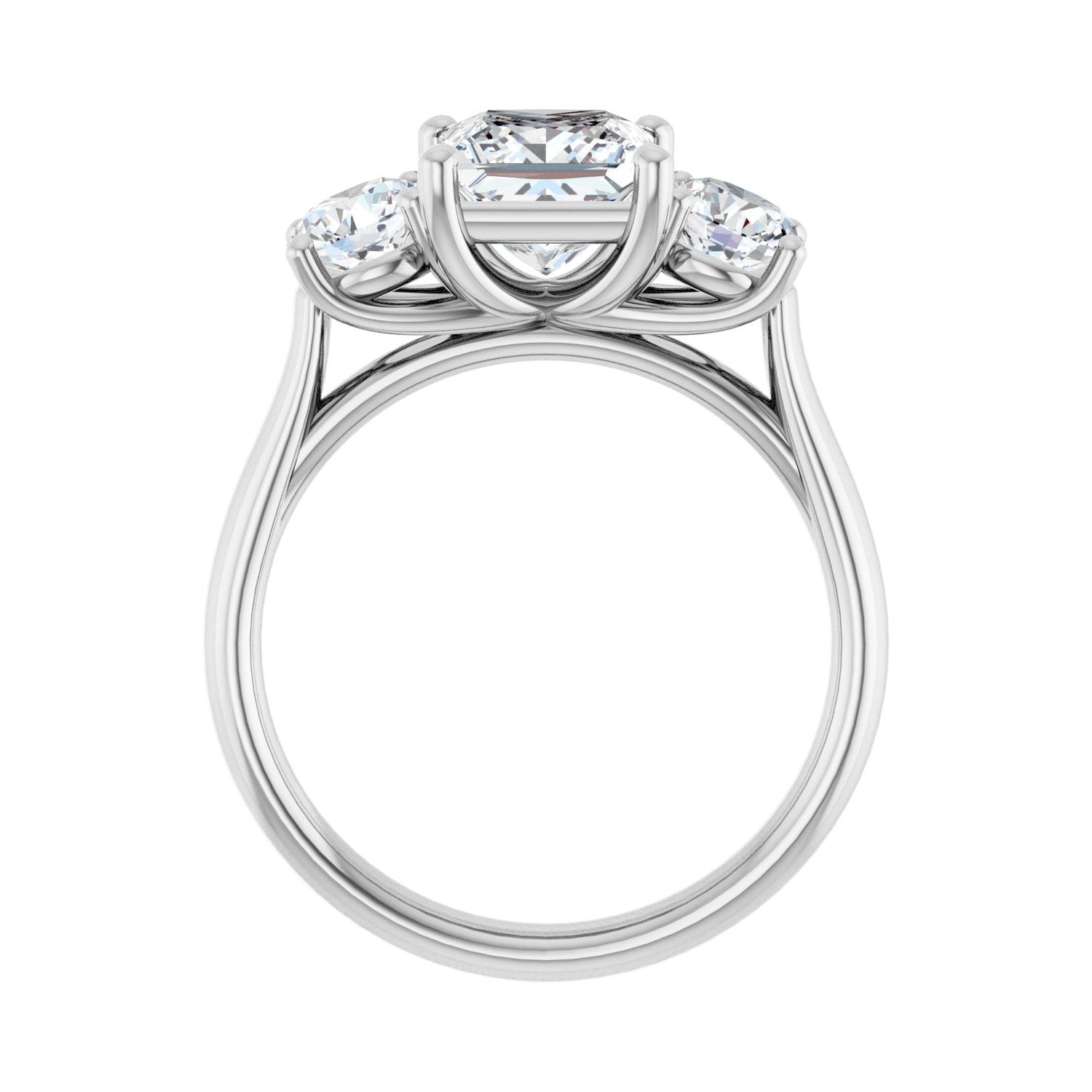 Square Three-Stone Engagement Ring | Metal Type=14K White Gold | Center Stone Size=1.5 CT | Image 2