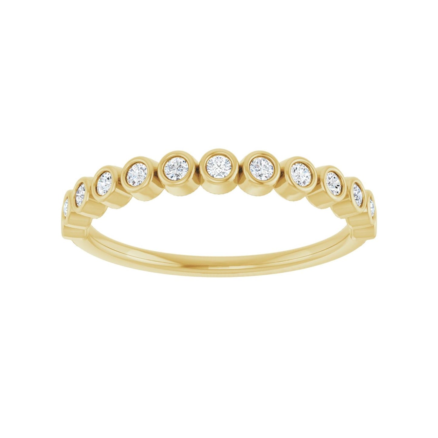 Bezel-Set Anniversary Band - Round 1MM-2.5MM | Metal Type=14K Yellow Gold | Diamond Size=1.5MM | Image 2
