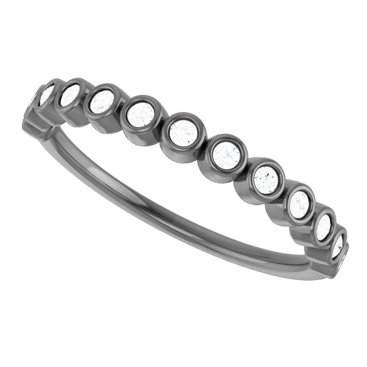 Bezel-Set Anniversary Band - Round | Metal Type=14K White Gold | Diamond Size=1.5MM | Image 2