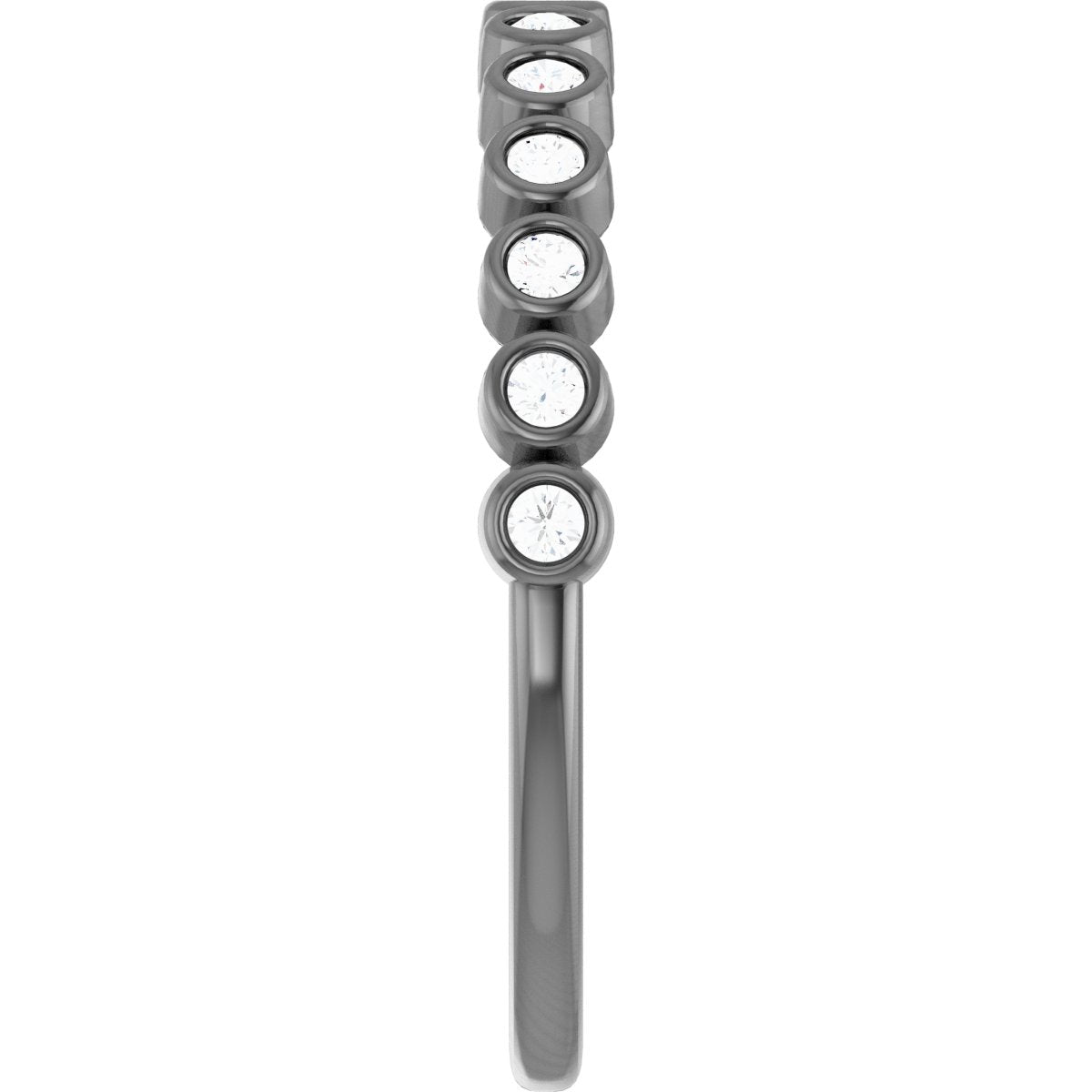 Bezel-Set Anniversary Band - Round | Metal Type=14K White Gold | Diamond Size=1.5MM | Image 1