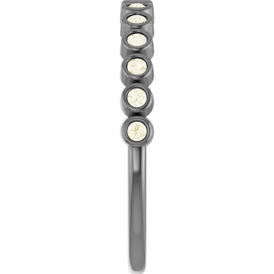 Bezel-Set Anniversary Band - Round | Metal Type=14K Yellow Gold | Diamond Size=1.5MM | Image 1