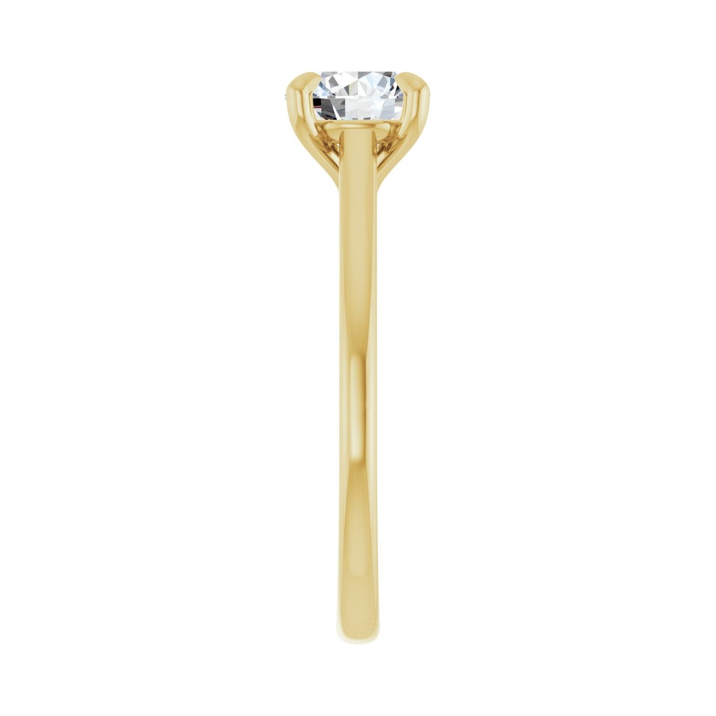 Round Claw-Prong Solitaire Engagement Ring | Metal Type=14K Yellow Gold | Center Stone Size=1 CT | Image 4