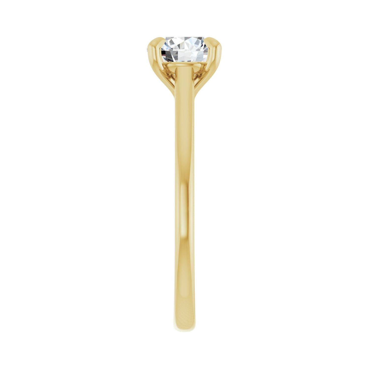 Round Claw-Prong Solitaire Engagement Ring | Metal Type=14K Yellow Gold | Center Stone Size=1 CT | Image 4