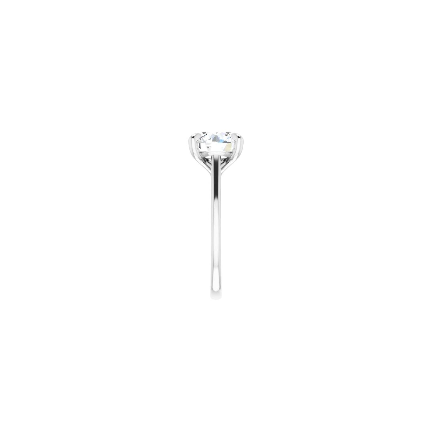 Round Claw-Prong Solitaire Engagement Ring | Metal Type=14K White Gold | Center Stone Size=3 CT | Image 4