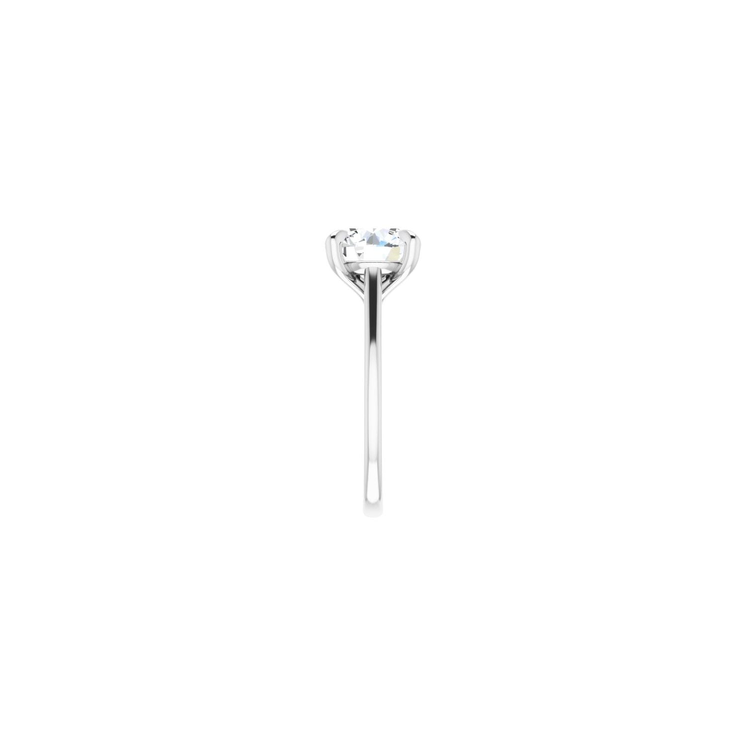 Round Claw-Prong Solitaire Engagement Ring | Metal Type=14K White Gold | Center Stone Size=3 CT | Image 4