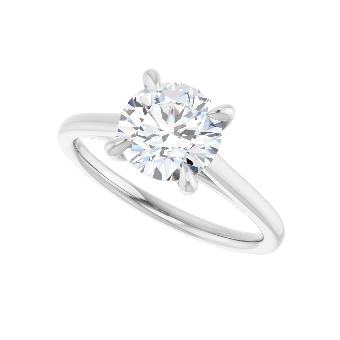 Round Claw-Prong Solitaire Engagement Ring | Metal Type=14K White Gold | Center Stone Size=1.5 CT | Image 5
