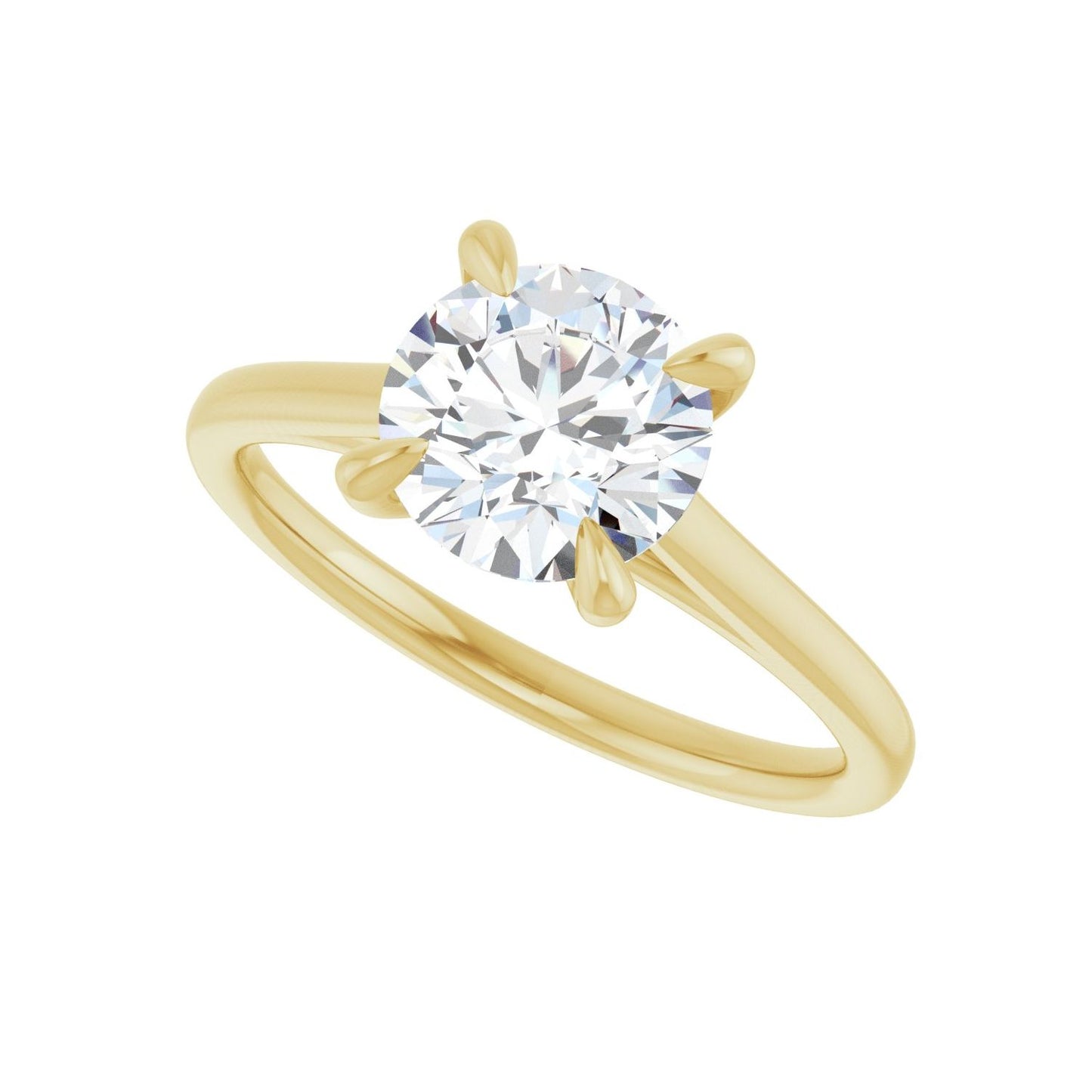 Round Claw-Prong Solitaire Engagement Ring | Metal Type=14K Yellow Gold | Center Stone Size=1.5 CT | Image 5