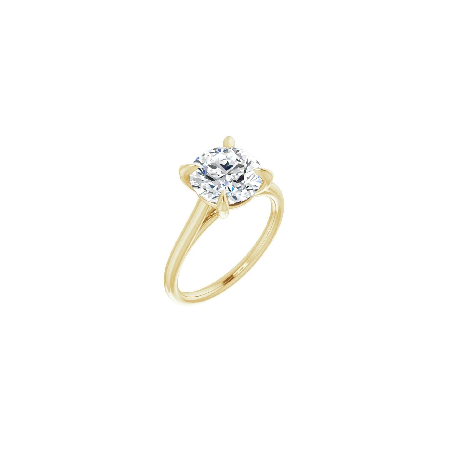 Round Claw-Prong Solitaire Engagement Ring | Metal Type=14K Yellow Gold | Center Stone Size=2.5 CT | Image 1
