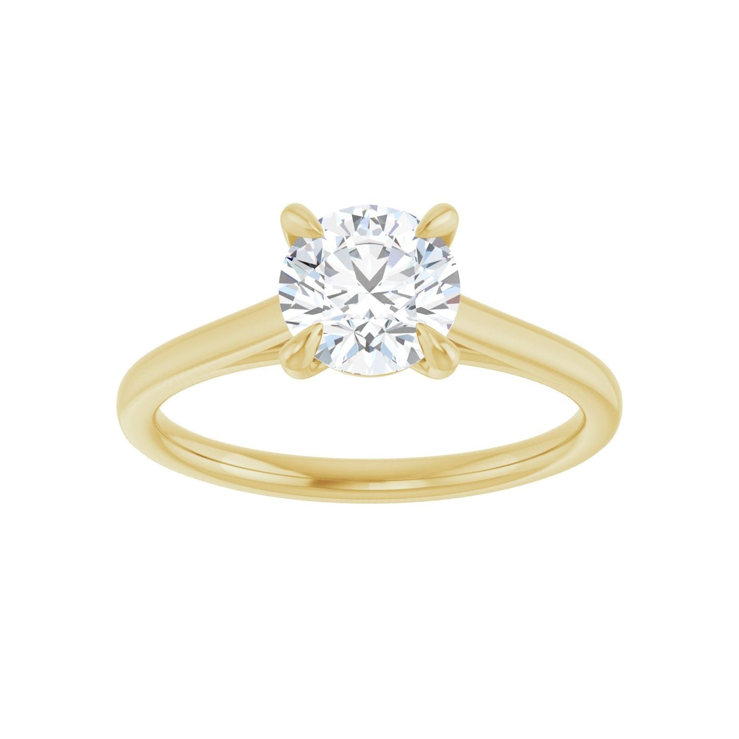 Round Claw-Prong Solitaire Engagement Ring | Metal Type=14K Yellow Gold | Center Stone Size=1 CT | Image 3