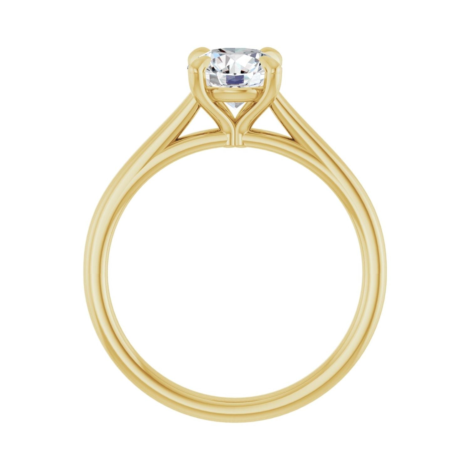 Round Claw-Prong Solitaire Engagement Ring | Metal Type=14K Yellow Gold | Center Stone Size=1 CT | Image 2