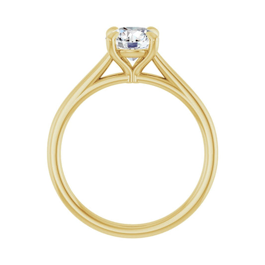 Round Claw-Prong Solitaire Engagement Ring | Metal Type=14K Yellow Gold | Center Stone Size=1 CT | Image 2