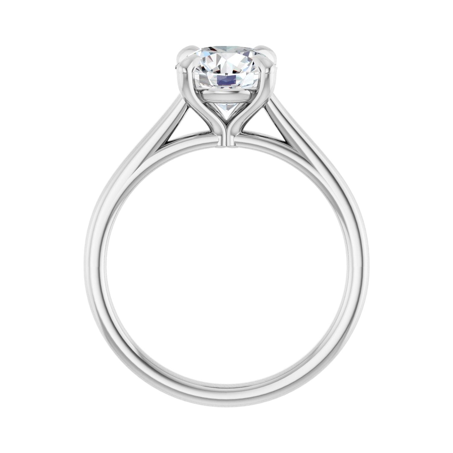 Round Claw-Prong Solitaire Engagement Ring | Metal Type=14K White Gold | Center Stone Size=1.5 CT | Image 2