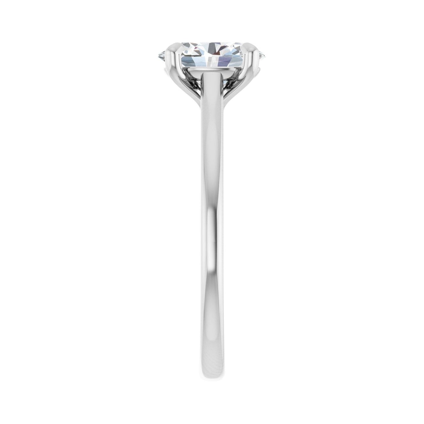Oval Claw-Prong Solitaire Engagement Ring | Metal Type=14K White Gold | Center Stone Size=1.5 CT | Image 4