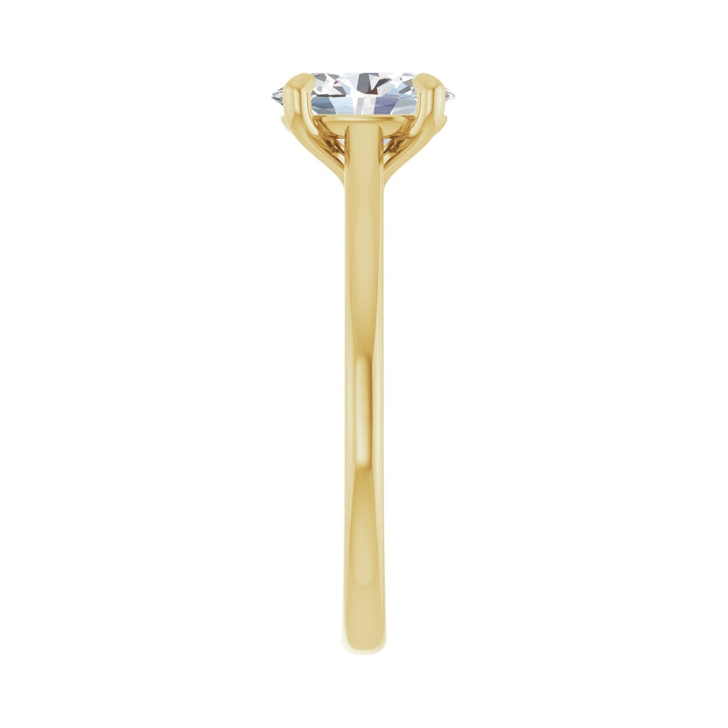 Oval Claw-Prong Solitaire Engagement Ring | Metal Type=14K Yellow Gold | Center Stone Size=1.5 CT | Image 4