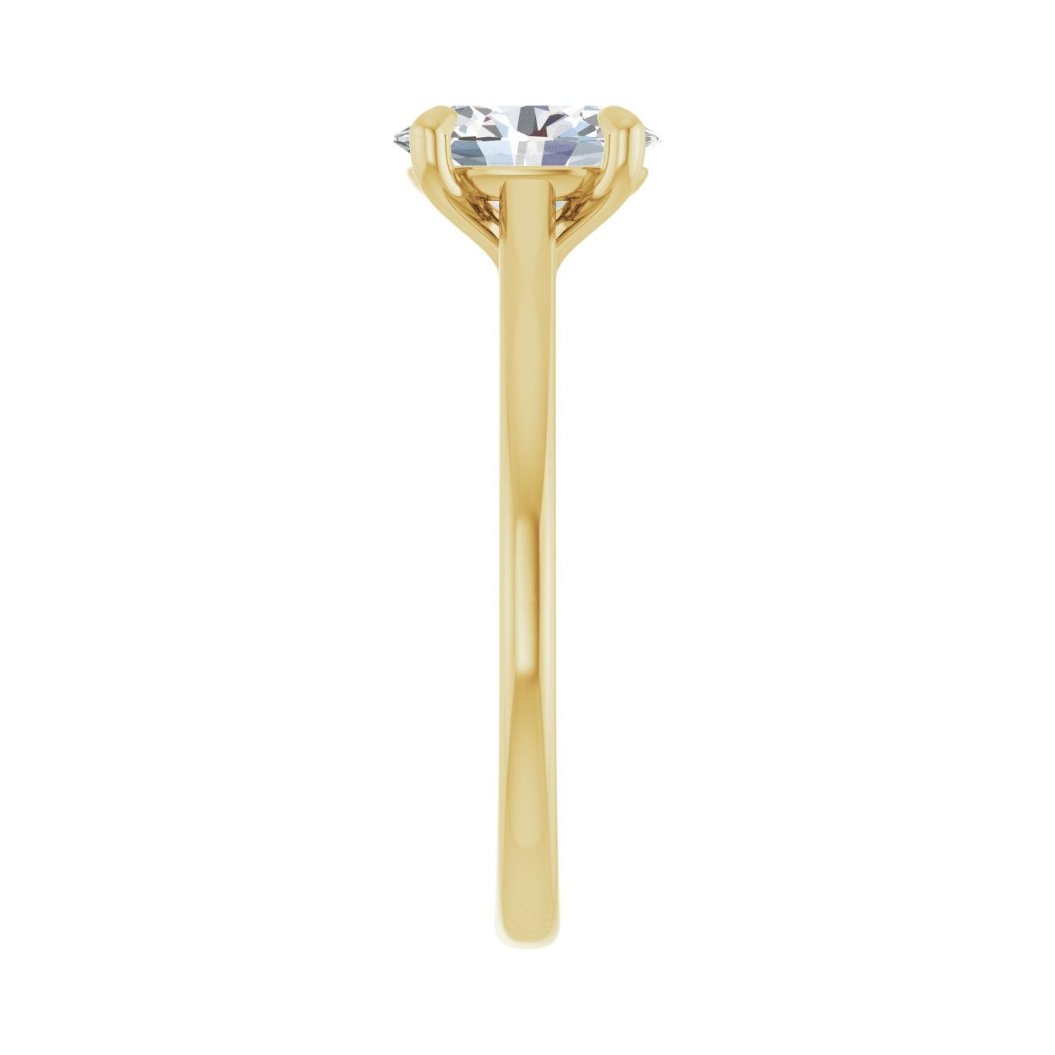 Oval Claw-Prong Solitaire Engagement Ring | Metal Type=14K Yellow Gold | Center Stone Size=1.5 CT | Image 4
