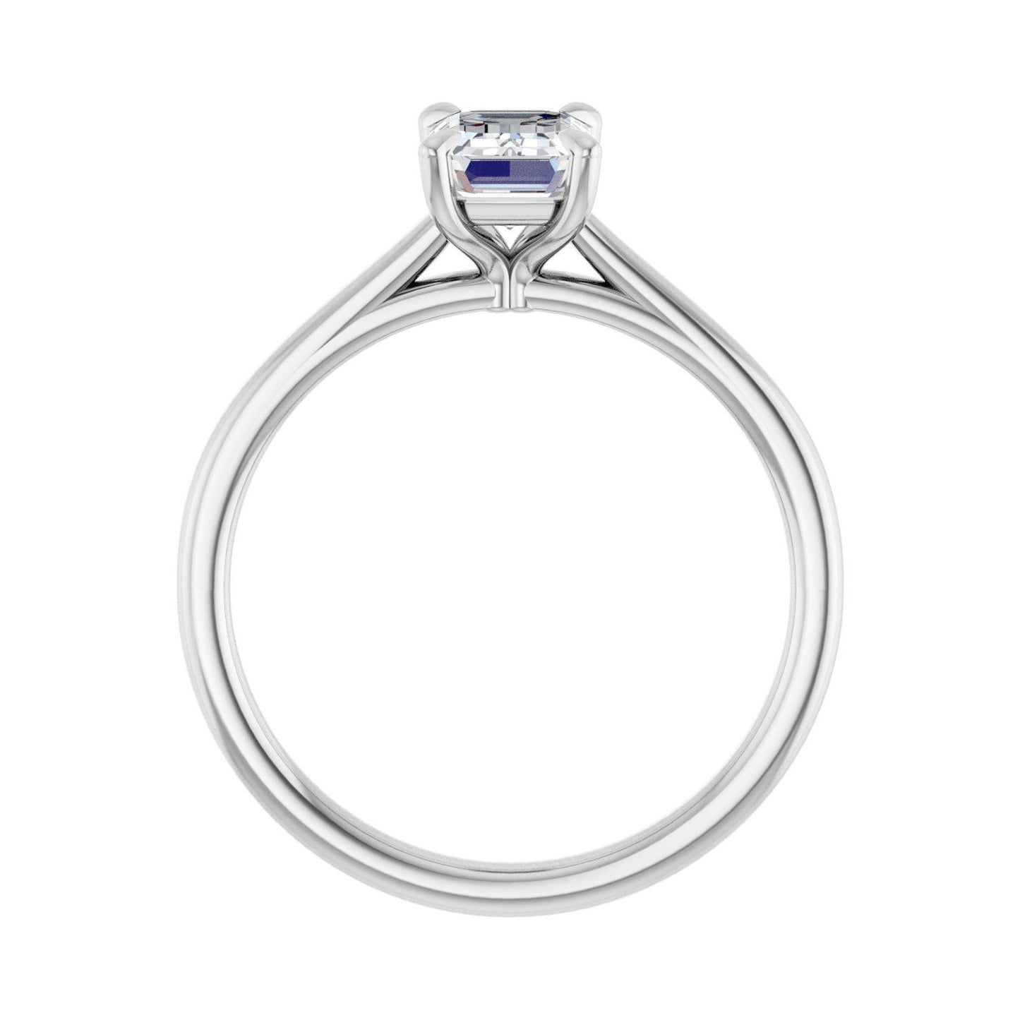 Emerald Claw-Prong Solitaire Engagement Ring | Metal Type=14K White Gold | Center Stone Size=1.5 CT | Image 2
