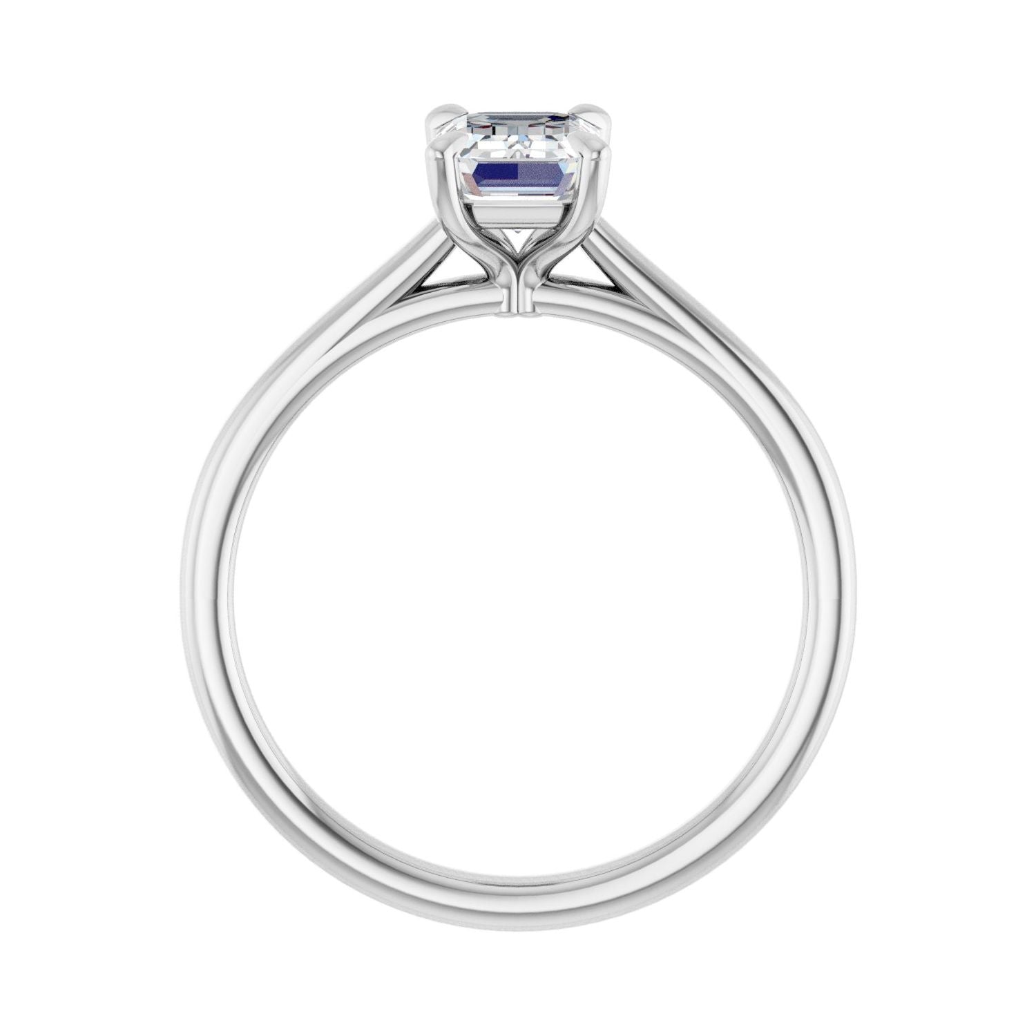 Emerald Claw-Prong Solitaire Engagement Ring | Metal Type=14K White Gold | Center Stone Size=1.5 CT | Image 2
