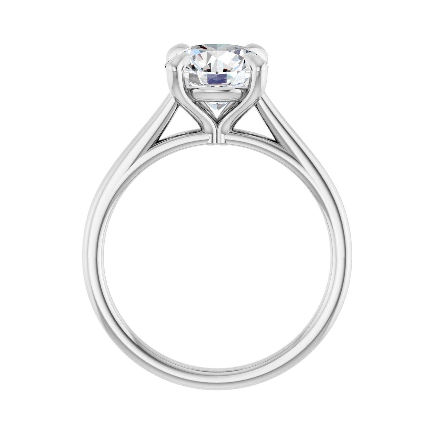 Round Claw-Prong Solitaire Engagement Ring | Metal Type=14K White Gold | Center Stone Size=2 CT | Image 2