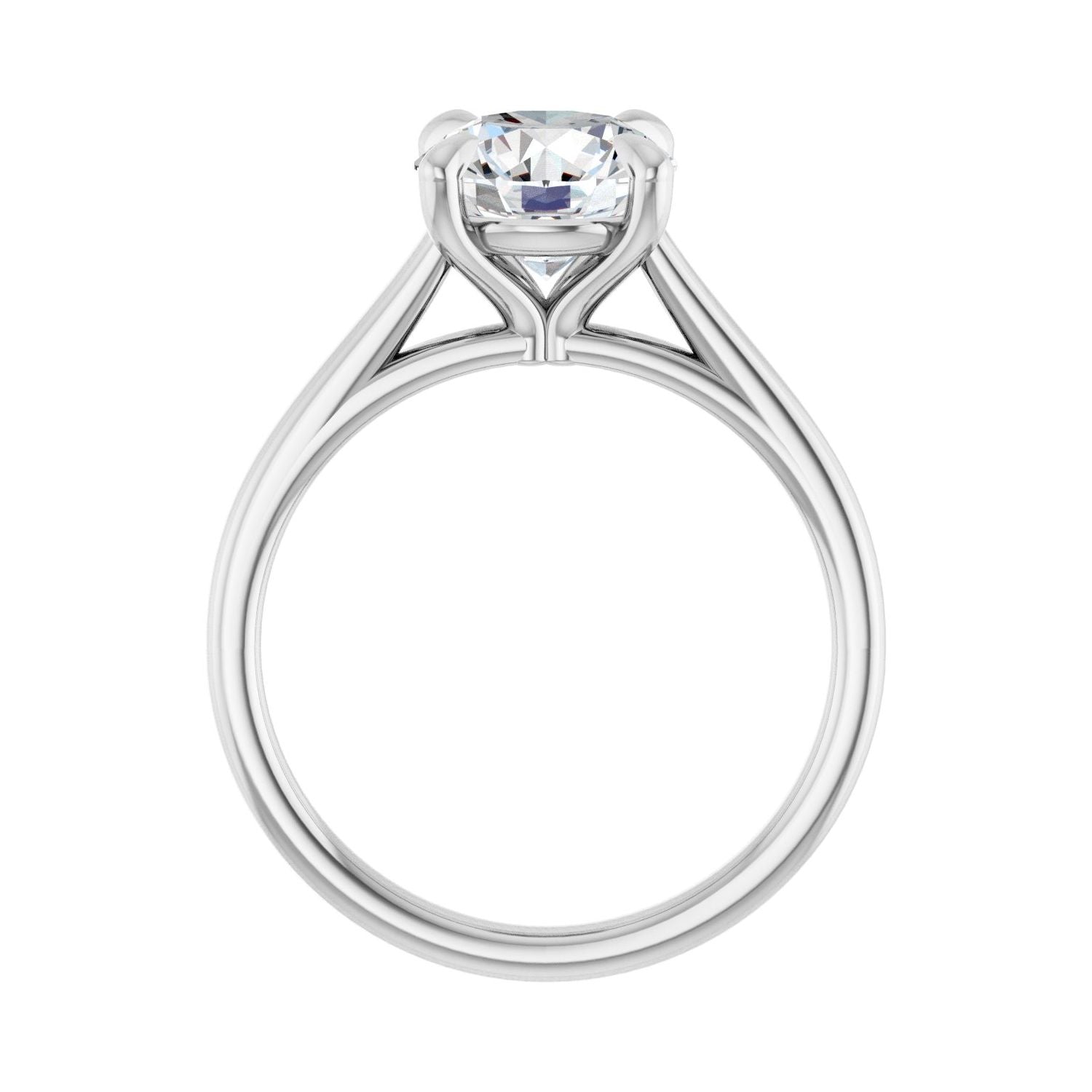 Round Claw-Prong Solitaire Engagement Ring | Metal Type=14K White Gold | Center Stone Size=2 CT | Image 2