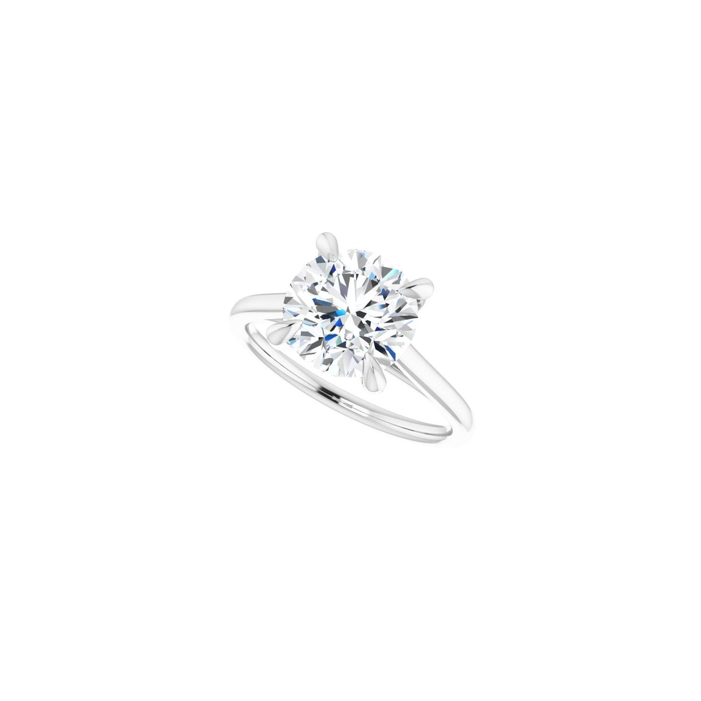 Round Claw-Prong Solitaire Engagement Ring | Metal Type=14K White Gold | Center Stone Size=2.5 CT | Image 5