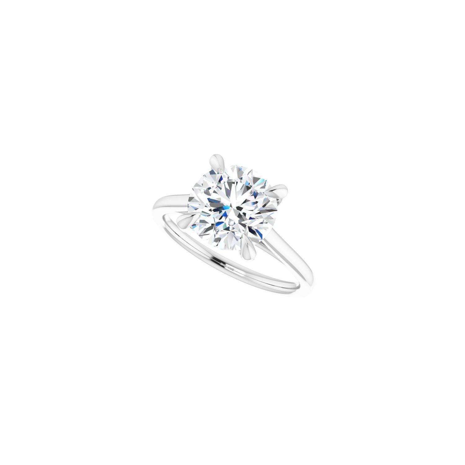 Round Claw-Prong Solitaire Engagement Ring | Metal Type=14K White Gold | Center Stone Size=2.5 CT | Image 5