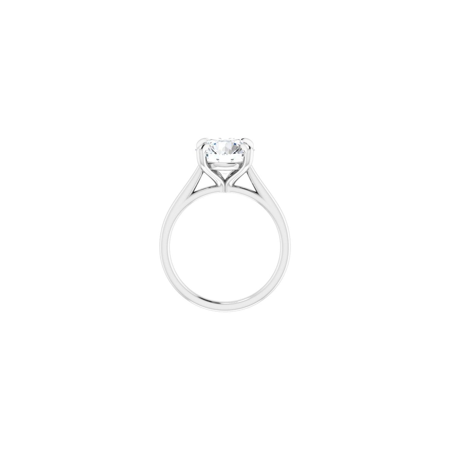 Round Claw-Prong Solitaire Engagement Ring | Metal Type=14K White Gold | Center Stone Size=3 CT | Image 2