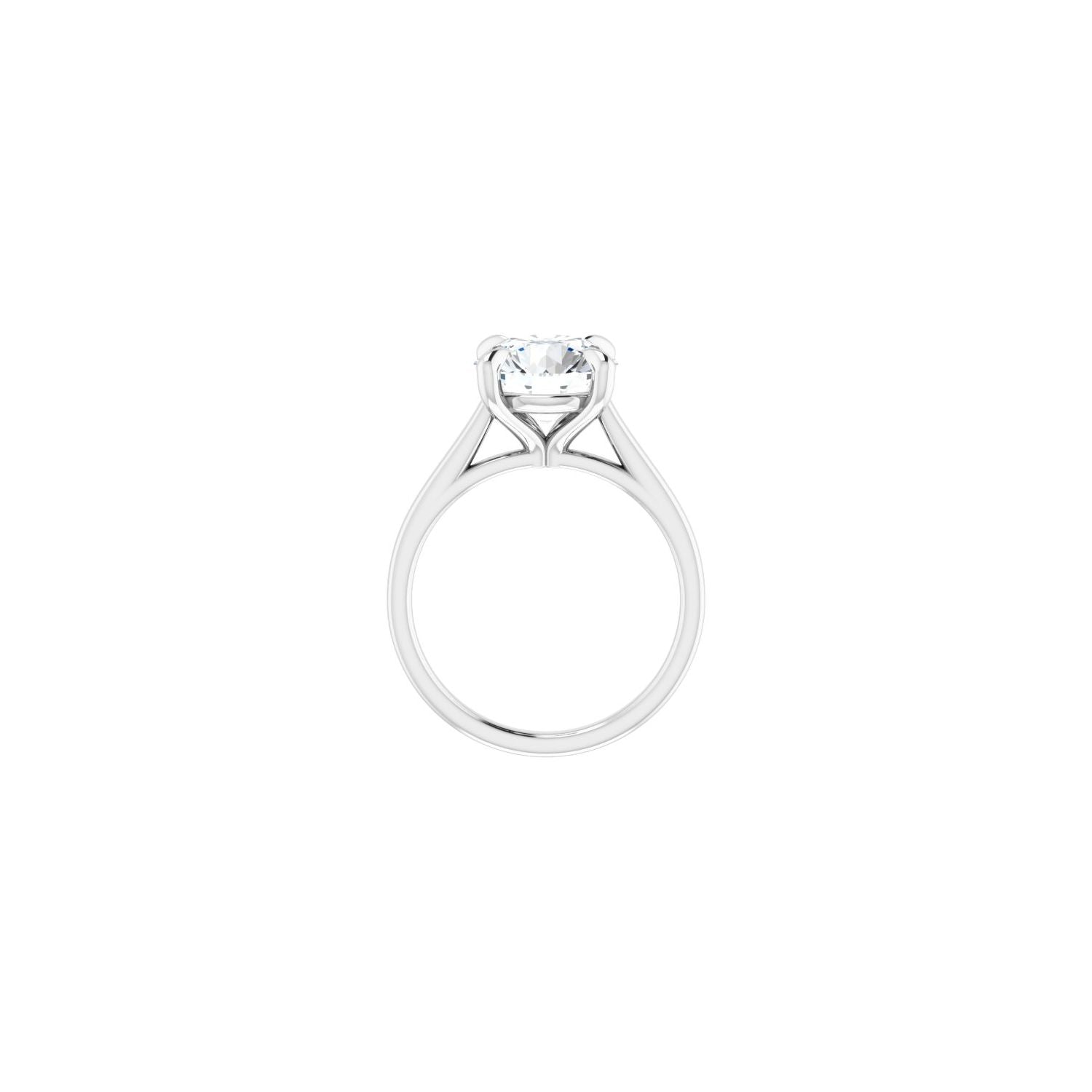Round Claw-Prong Solitaire Engagement Ring | Metal Type=14K White Gold | Center Stone Size=3 CT | Image 2