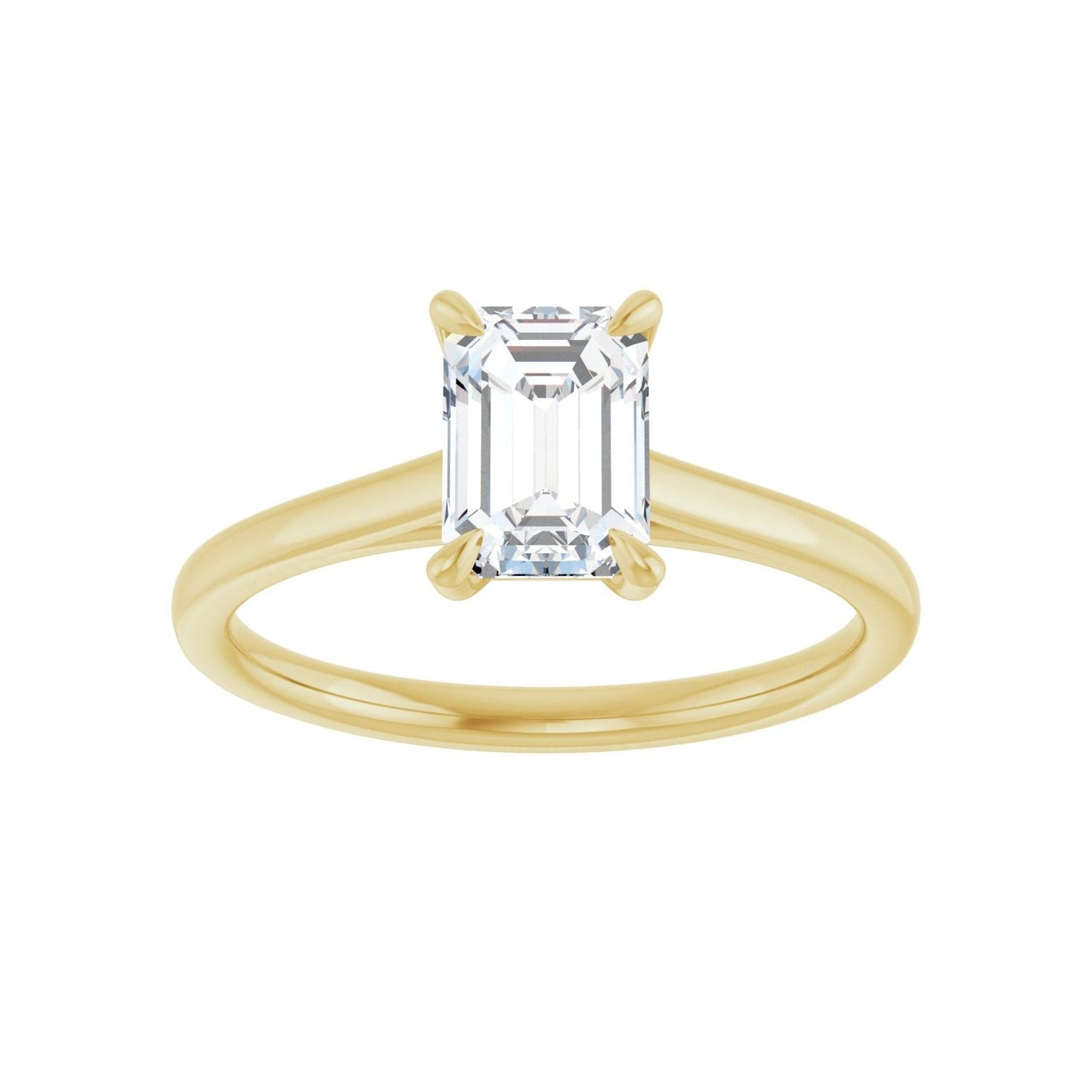 Emerald Claw-Prong Solitaire Engagement Ring | Metal Type=14K Yellow Gold | Center Stone Size=1.5 CT | Image 3