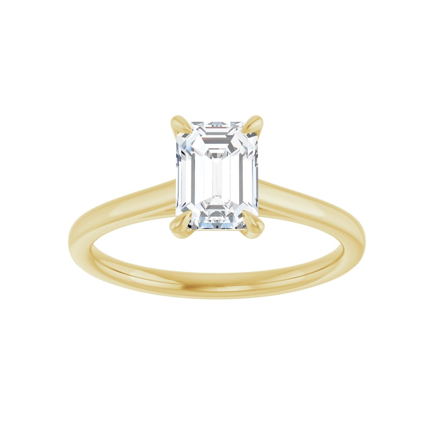 Emerald Claw-Prong Solitaire Engagement Ring | Metal Type=14K Yellow Gold | Center Stone Size=1.5 CT | Image 3