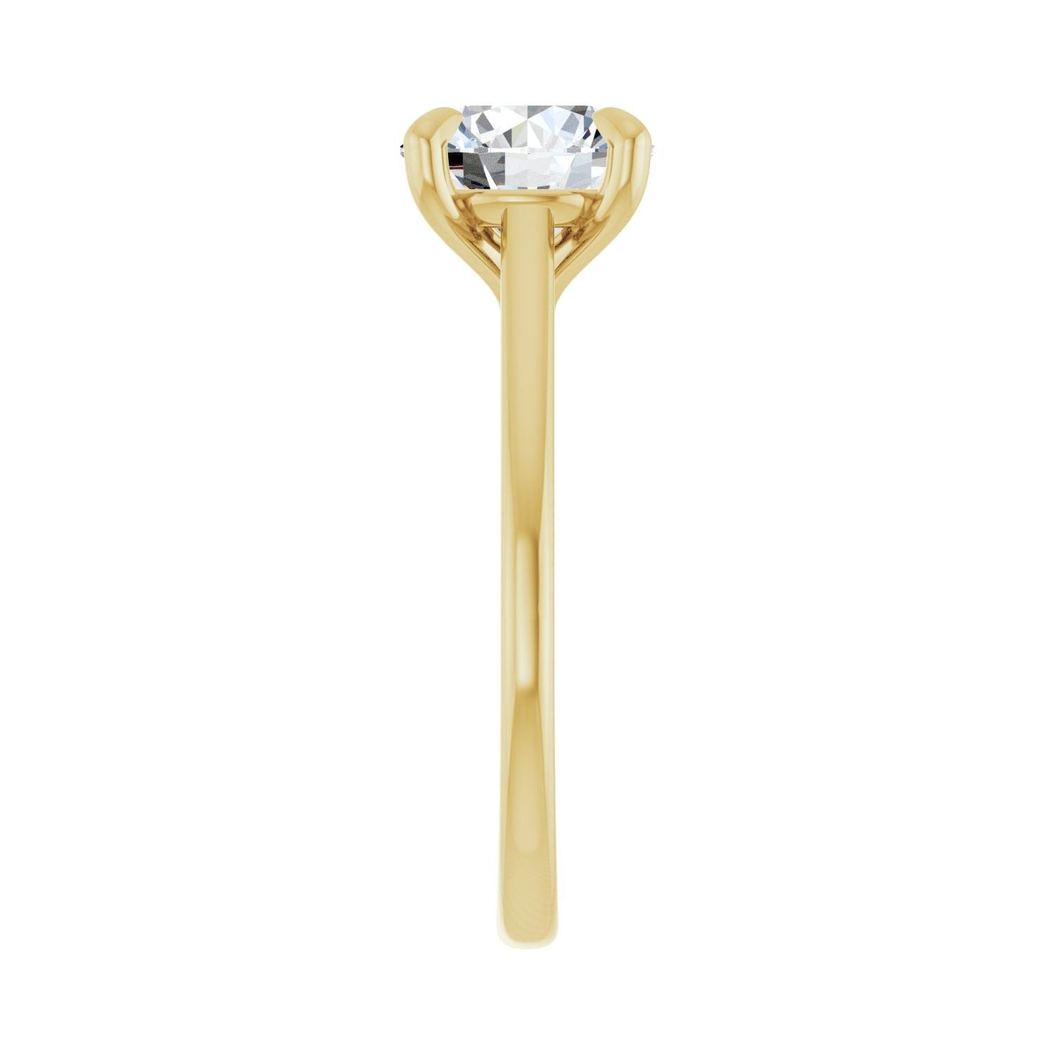 Round Claw-Prong Solitaire Engagement Ring | Metal Type=14K Yellow Gold | Center Stone Size=2 CT | Image 4