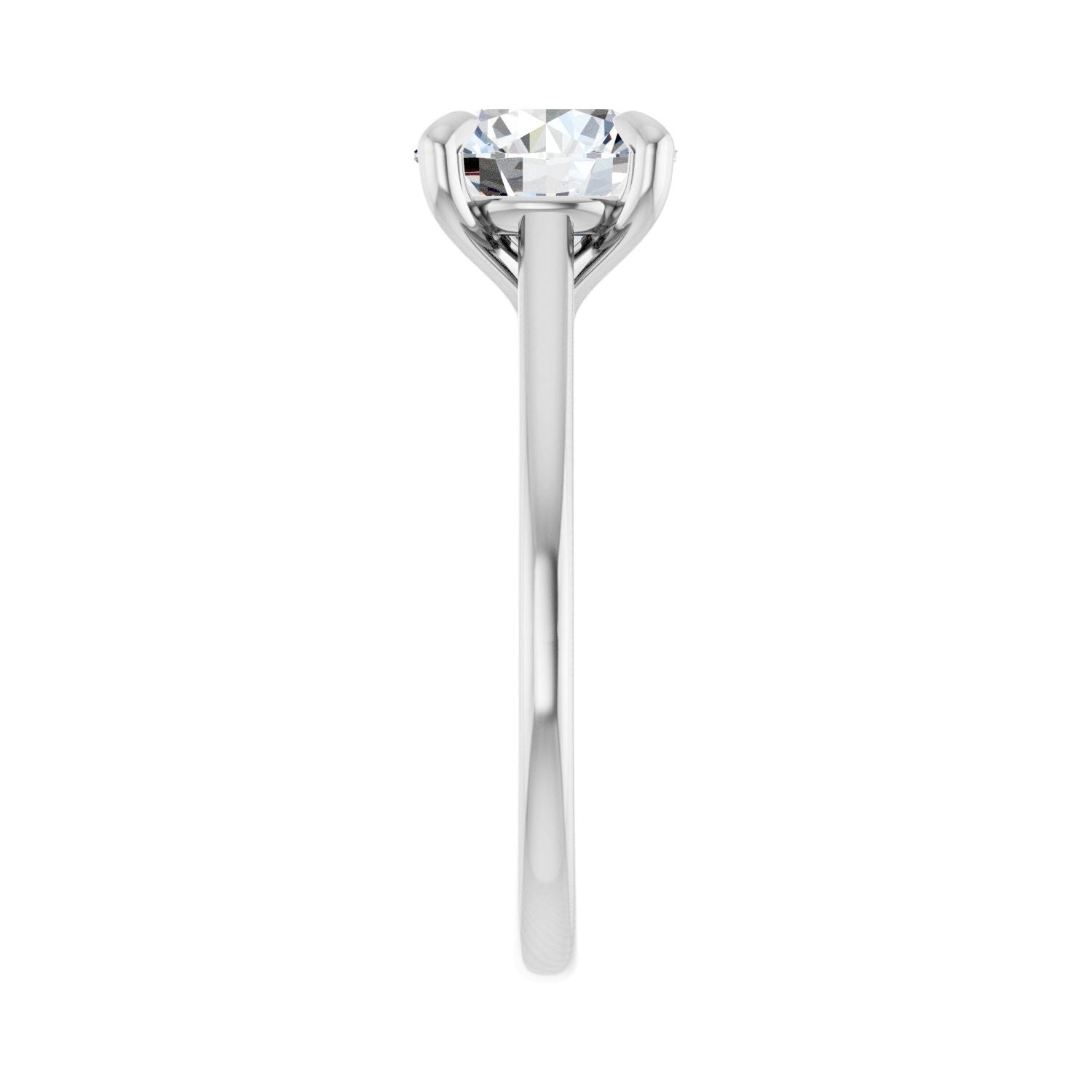 Round Claw-Prong Solitaire Engagement Ring | Metal Type=14K White Gold | Center Stone Size=2 CT | Image 4