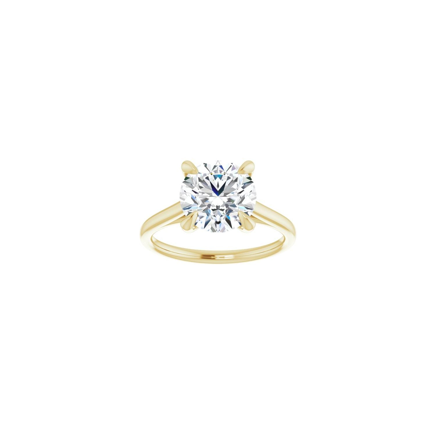 Round Claw-Prong Solitaire Engagement Ring | Metal Type=14K Yellow Gold | Center Stone Size=2.5 CT | Image 3