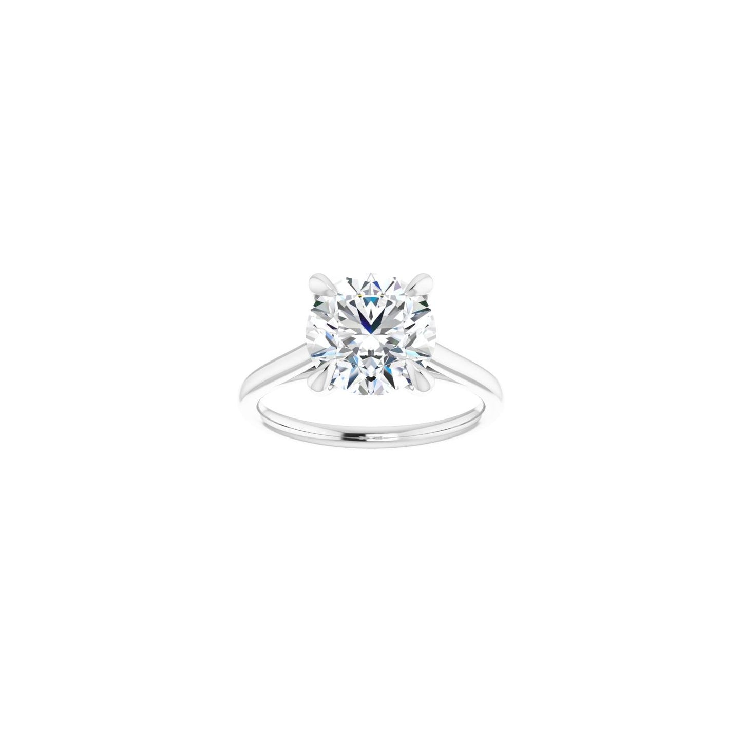 Round Claw-Prong Solitaire Engagement Ring | Metal Type=14K White Gold | Center Stone Size=2.5 CT | Image 3