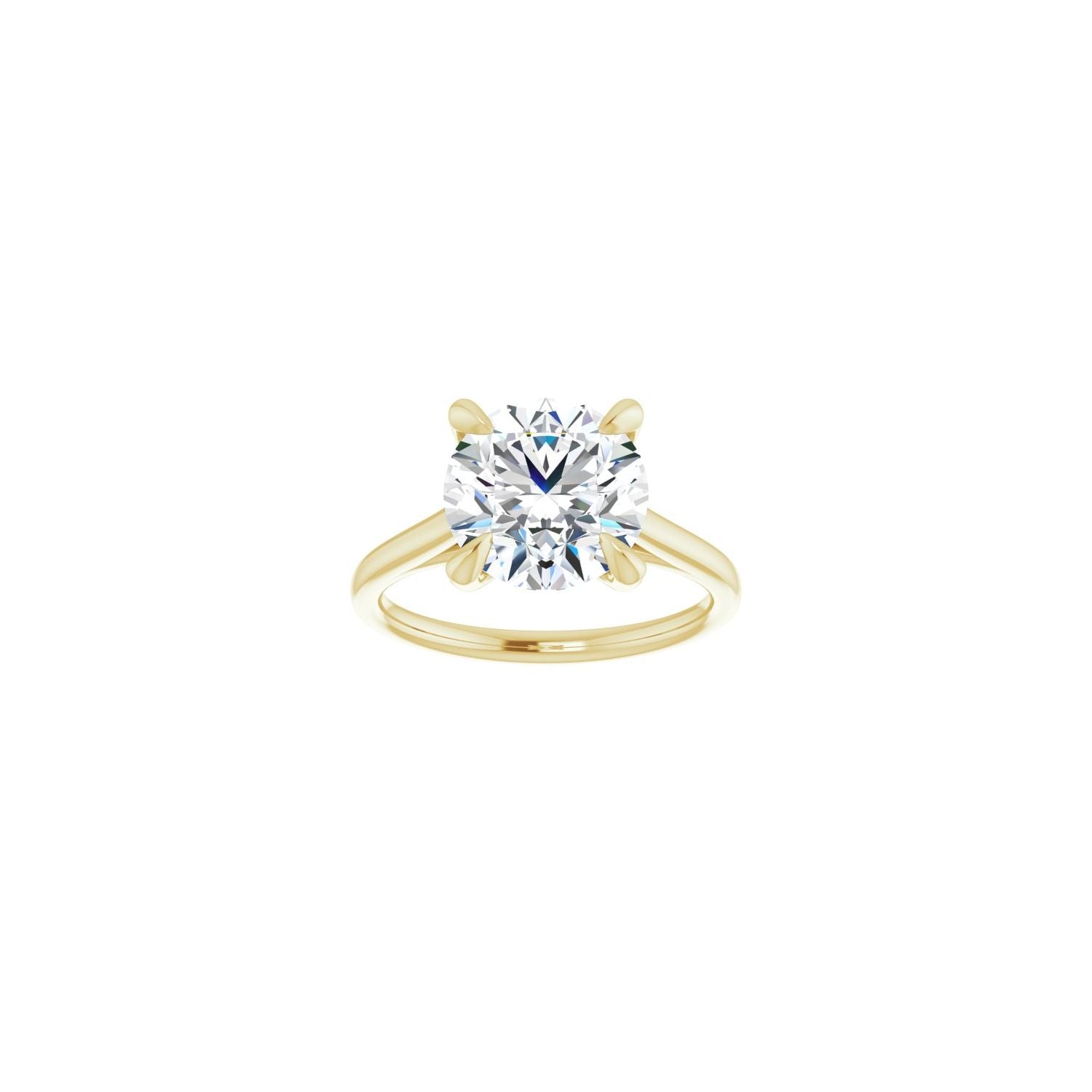 Round Claw-Prong Solitaire Engagement Ring | Metal Type=14K Yellow Gold | Center Stone Size=3 CT | Image 3