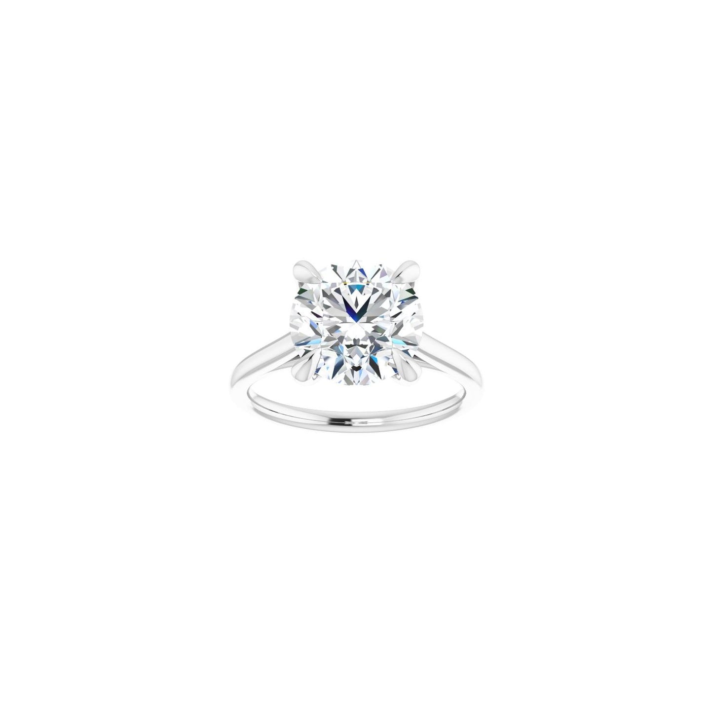 Round Claw-Prong Solitaire Engagement Ring | Metal Type=14K White Gold | Center Stone Size=3 CT | Image 3