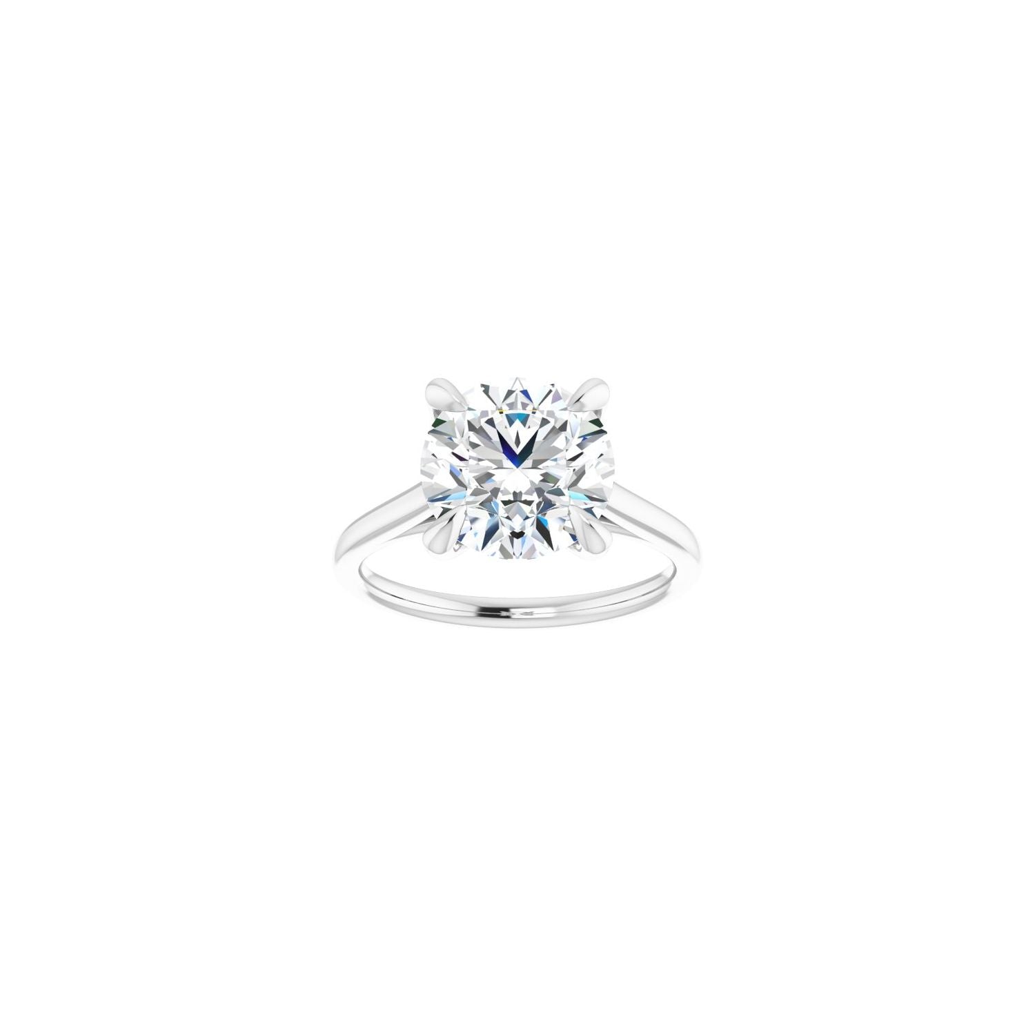 Round Claw-Prong Solitaire Engagement Ring | Metal Type=14K White Gold | Center Stone Size=3 CT | Image 3