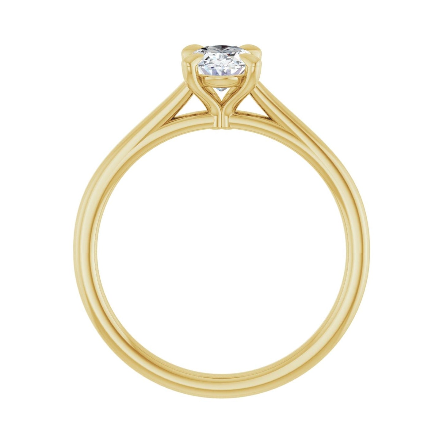 Oval Claw-Prong Solitaire Engagement Ring | Metal Type=14K Yellow Gold | Center Stone Size=1 CT | Image 2