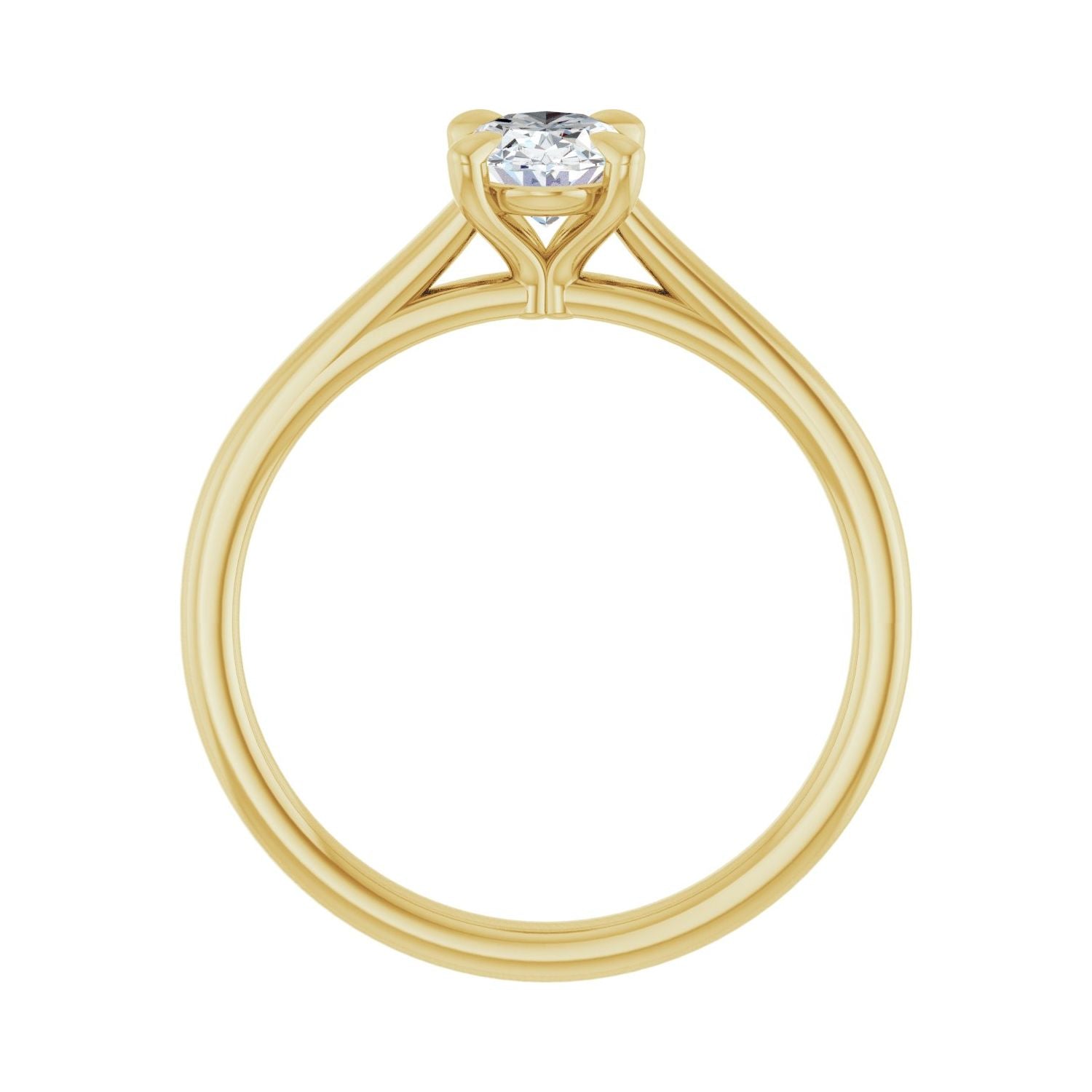 Oval Claw-Prong Solitaire Engagement Ring | Metal Type=14K Yellow Gold | Center Stone Size=1 CT | Image 2