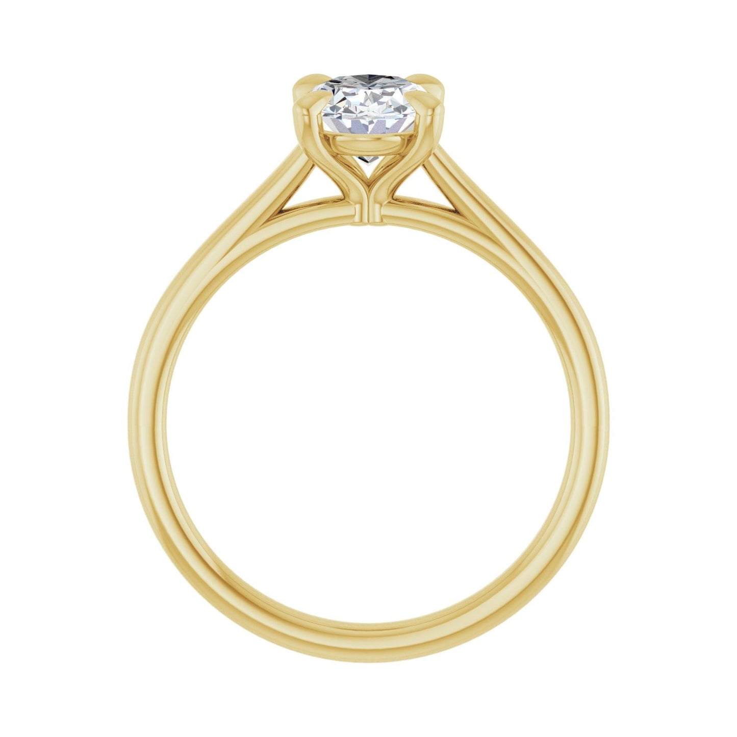 Oval Claw-Prong Solitaire Engagement Ring | Metal Type=14K Yellow Gold | Center Stone Size=1.5 CT | Image 2