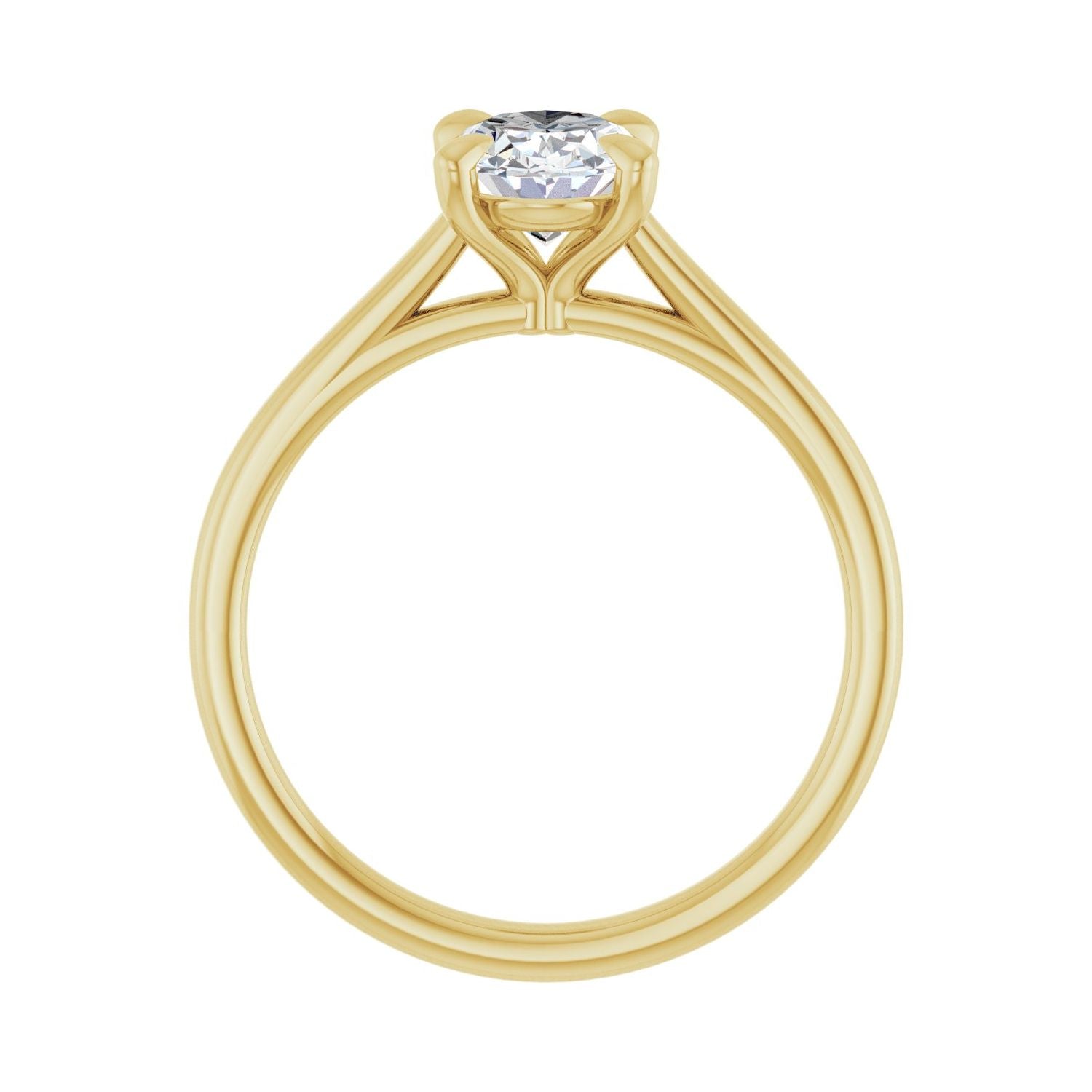 Oval Claw-Prong Solitaire Engagement Ring | Metal Type=14K Yellow Gold | Center Stone Size=1.5 CT | Image 2