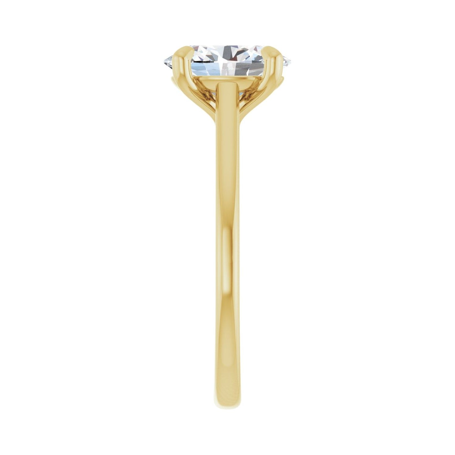 Oval Claw-Prong Solitaire Engagement Ring | Metal Type=14K Yellow Gold | Center Stone Size=2 CT | Image 4