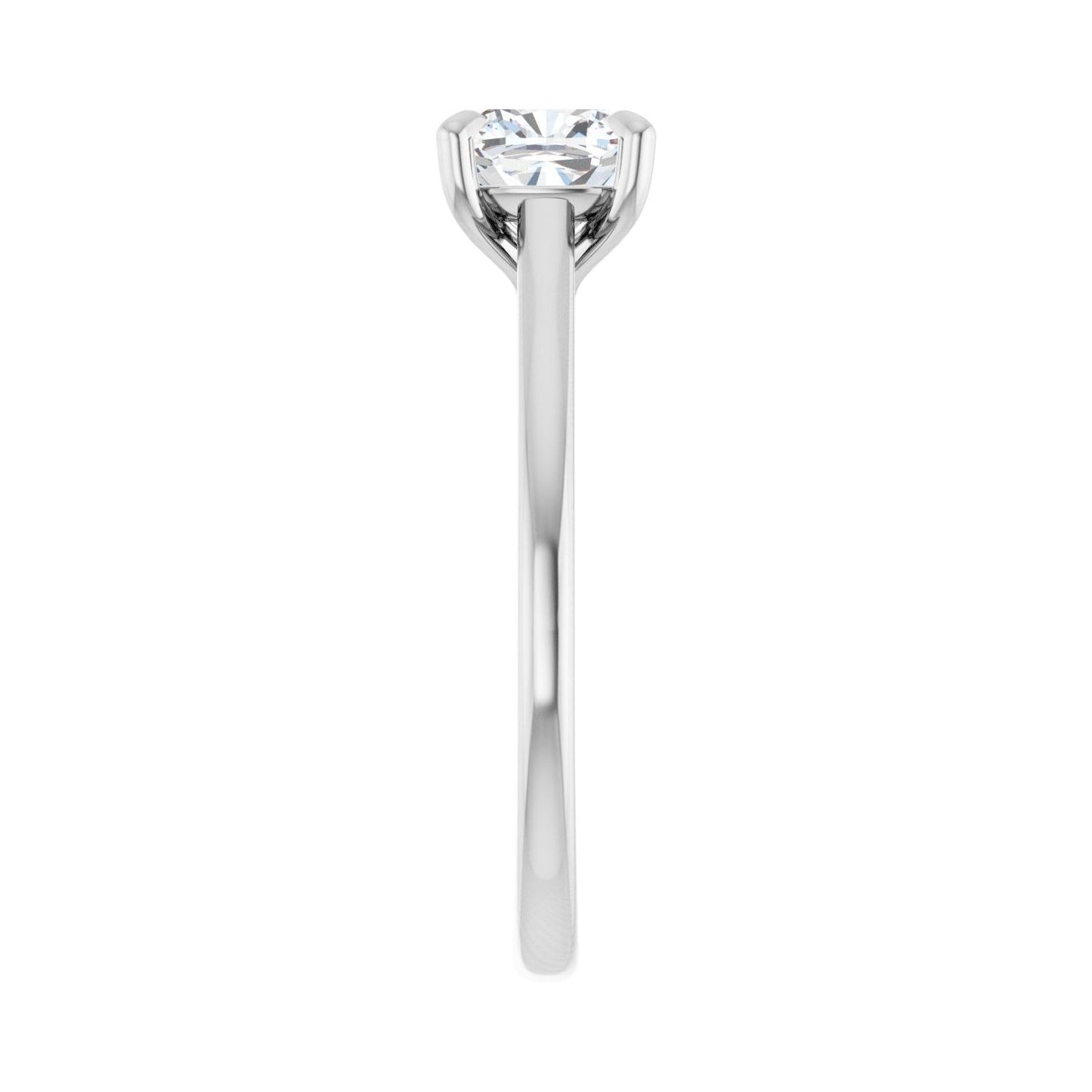 Cushion Claw-Prong Solitaire Engagement Ring | Metal Type=14K White Gold | Center Stone Size=1 CT | Image 4
